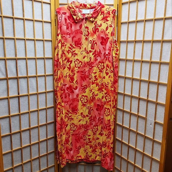 Ashley Taylor Dresses & Skirts - 🌺 Ashley Taylor Y2K 2000s tie dye tropical hibiscus Hawaiian dress women's 2X